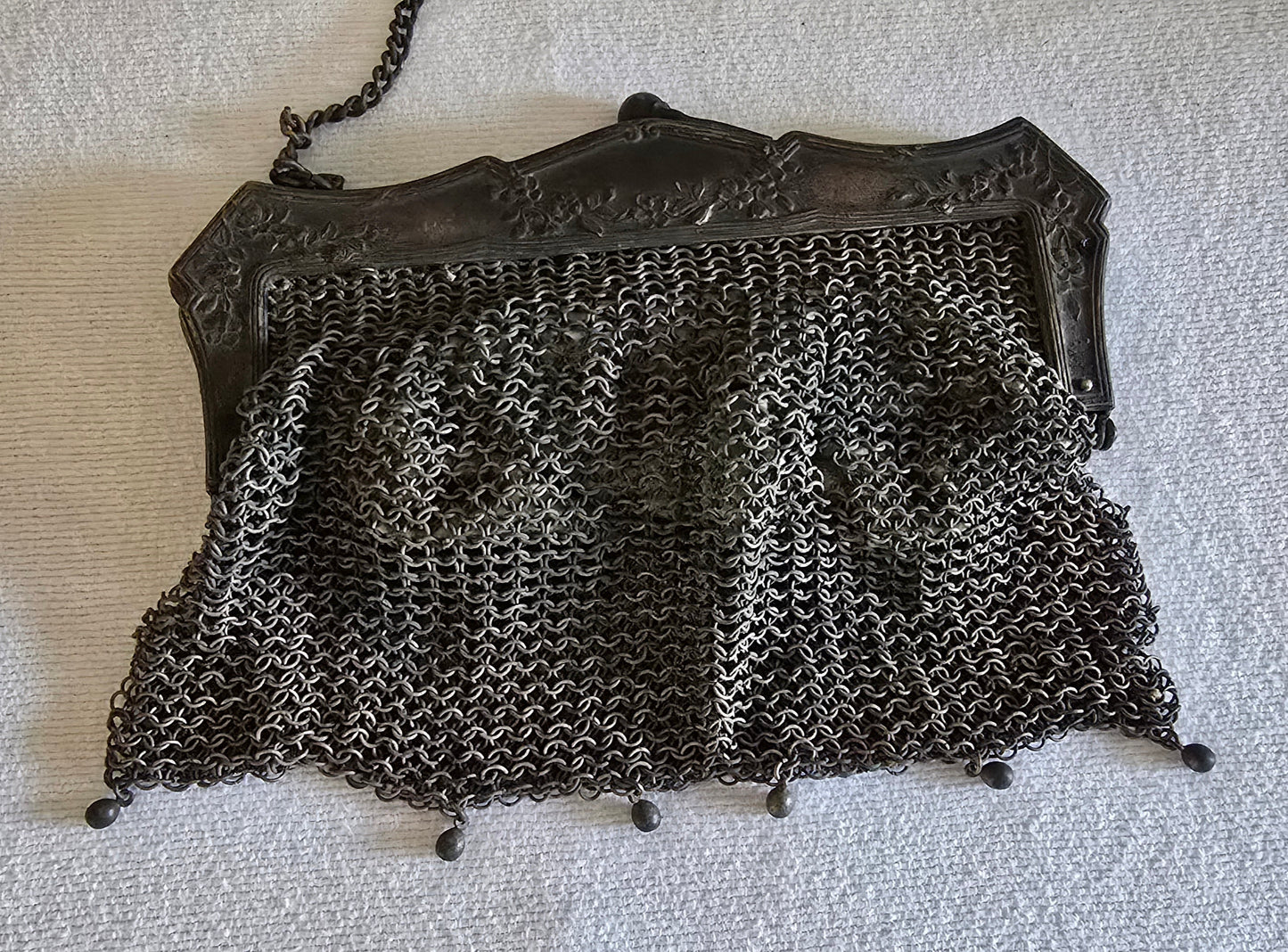 Vintage German Silver Chain Mesh Purse Handbag