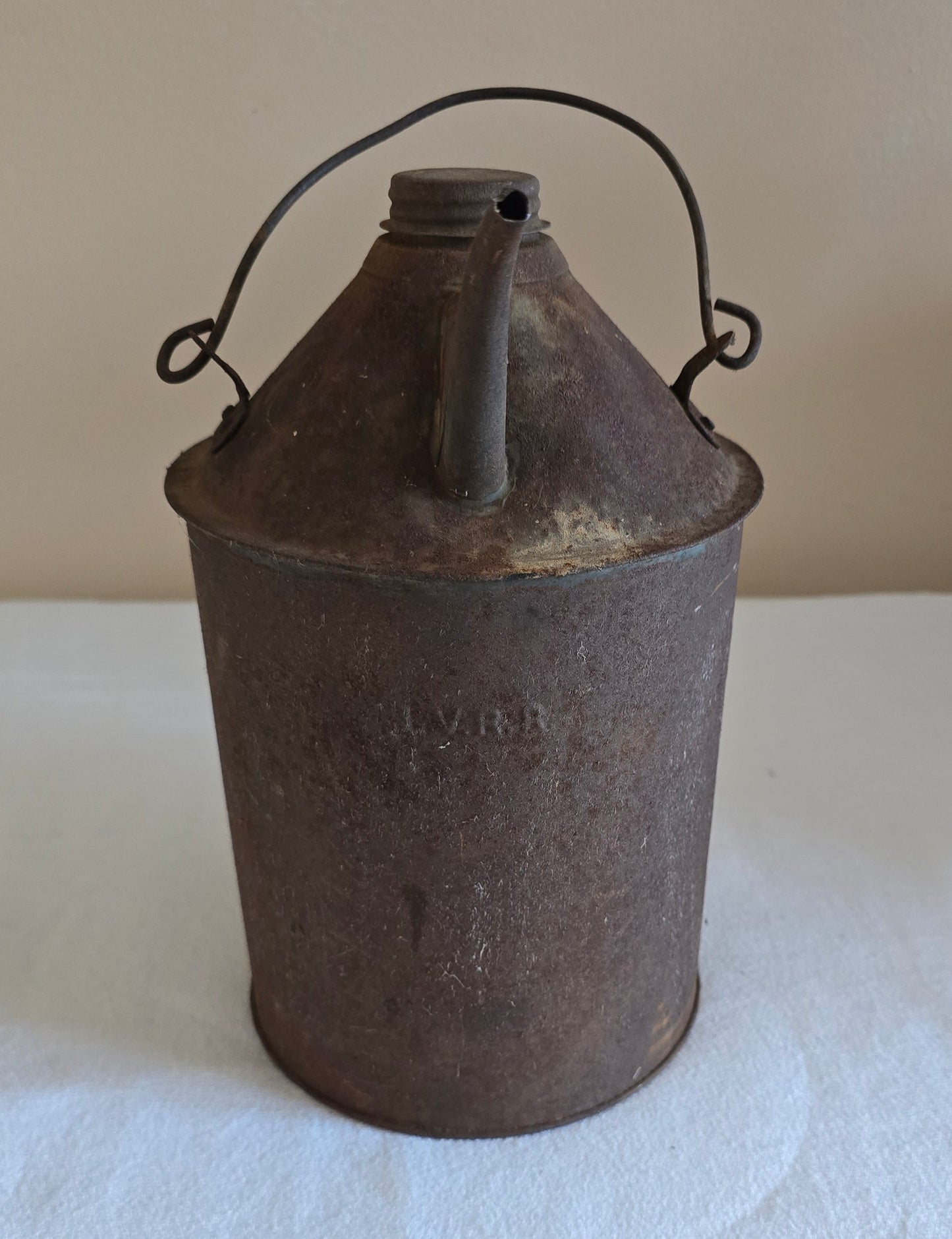 Vintage LVRR Lehigh Valley Railroad Metal Oil Can with Handle Lube Fill Can Tool