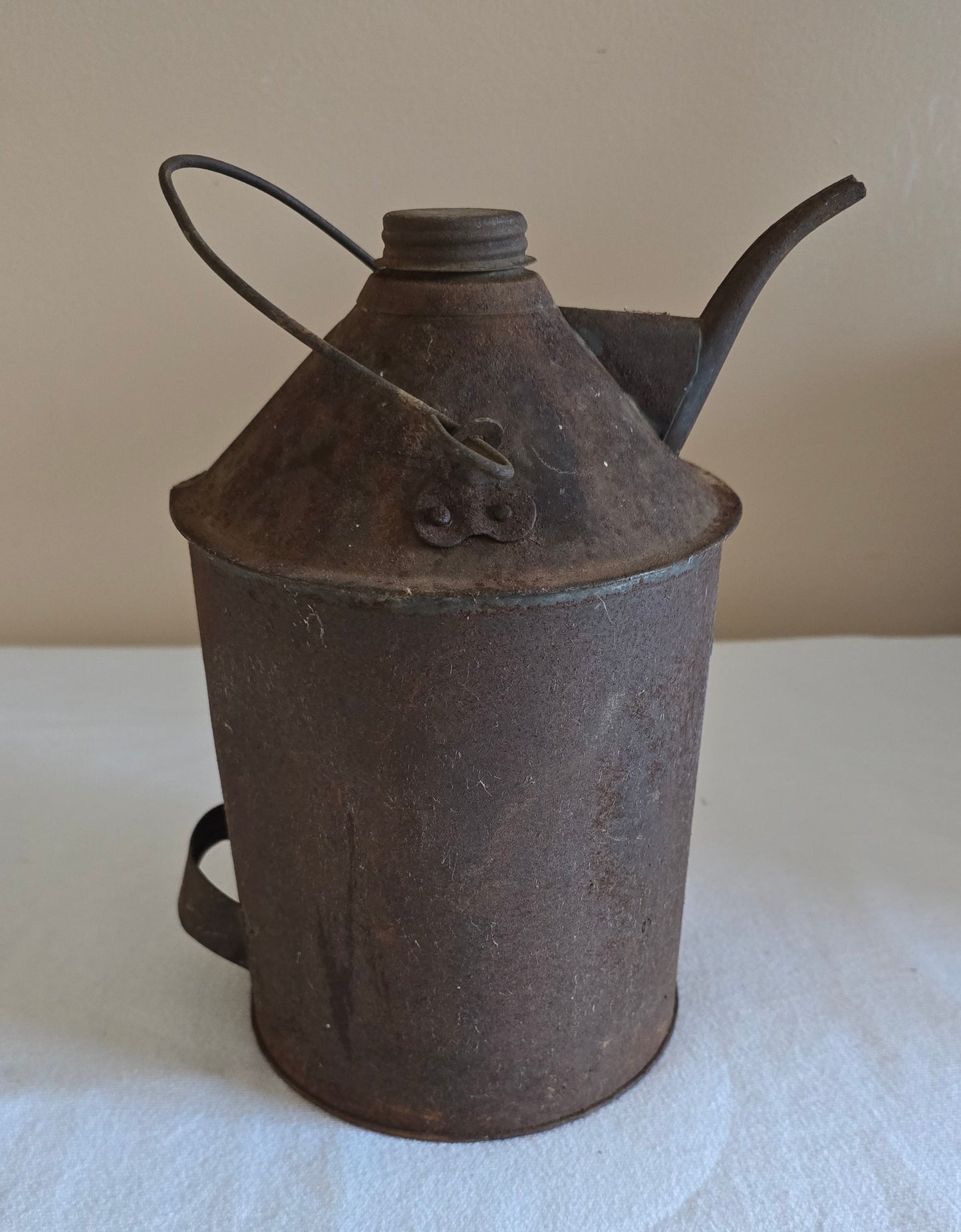 Vintage LVRR Lehigh Valley Railroad Metal Oil Can with Handle Lube Fill Can Tool
