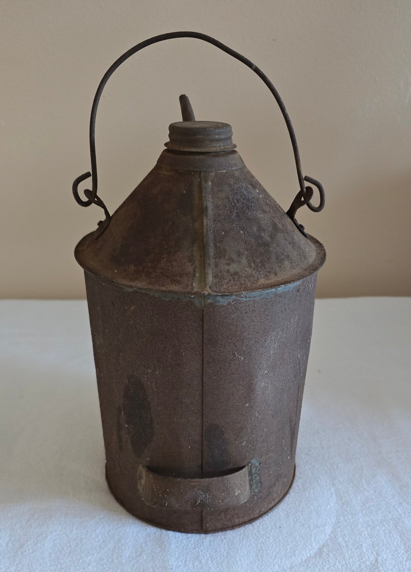 Vintage LVRR Lehigh Valley Railroad Metal Oil Can with Handle Lube Fill Can Tool