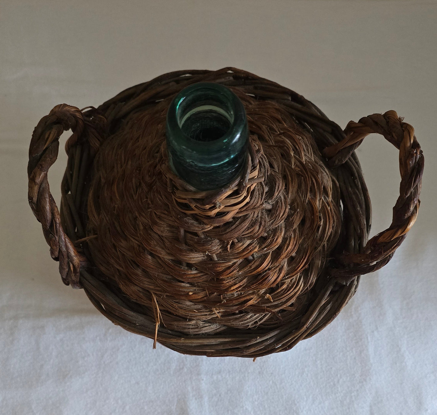 Vintage Viresa Demijohn Wicker Wrapped Bottle with Handles