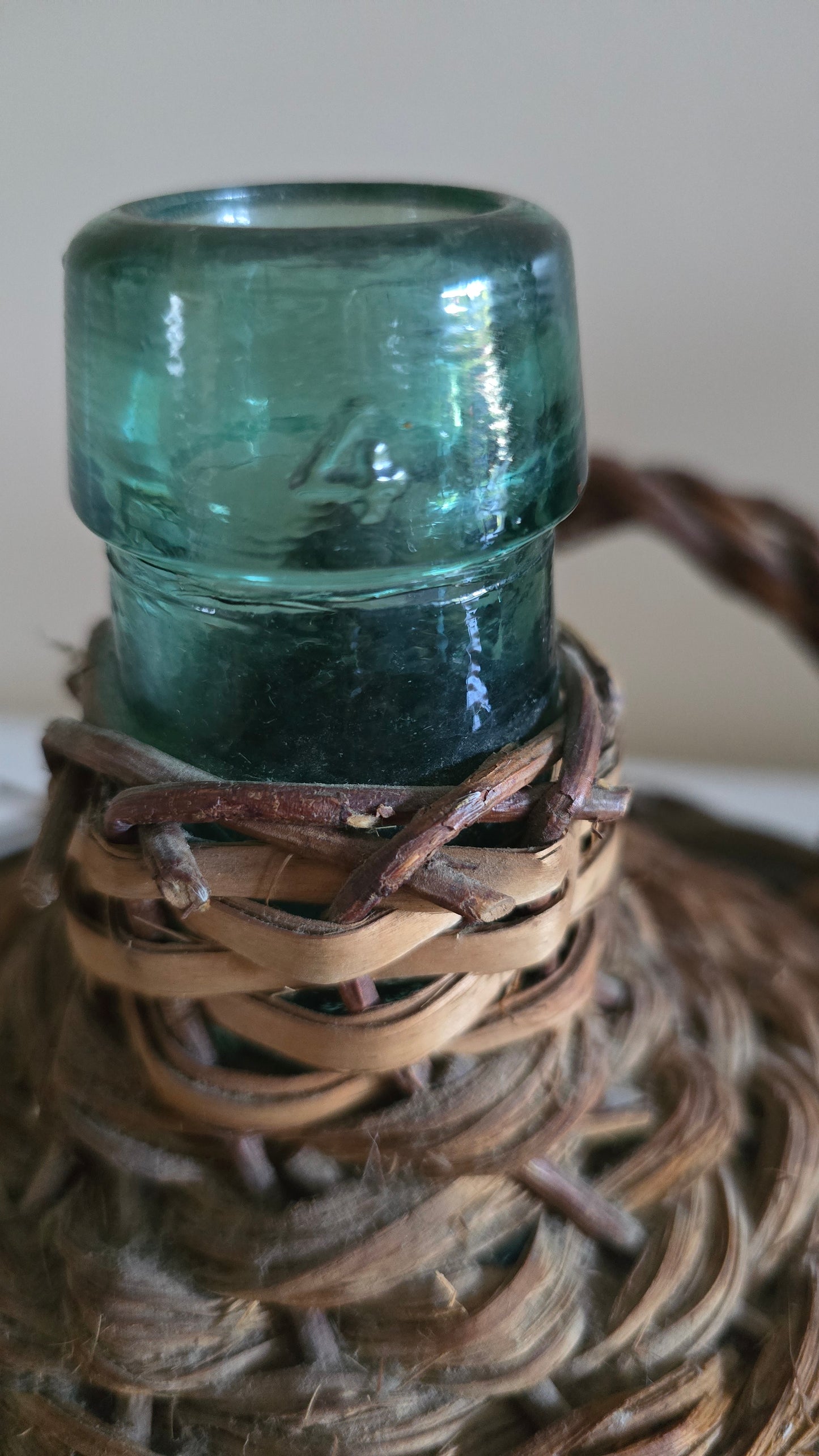 Vintage Viresa Demijohn Wicker Wrapped Bottle with Handles