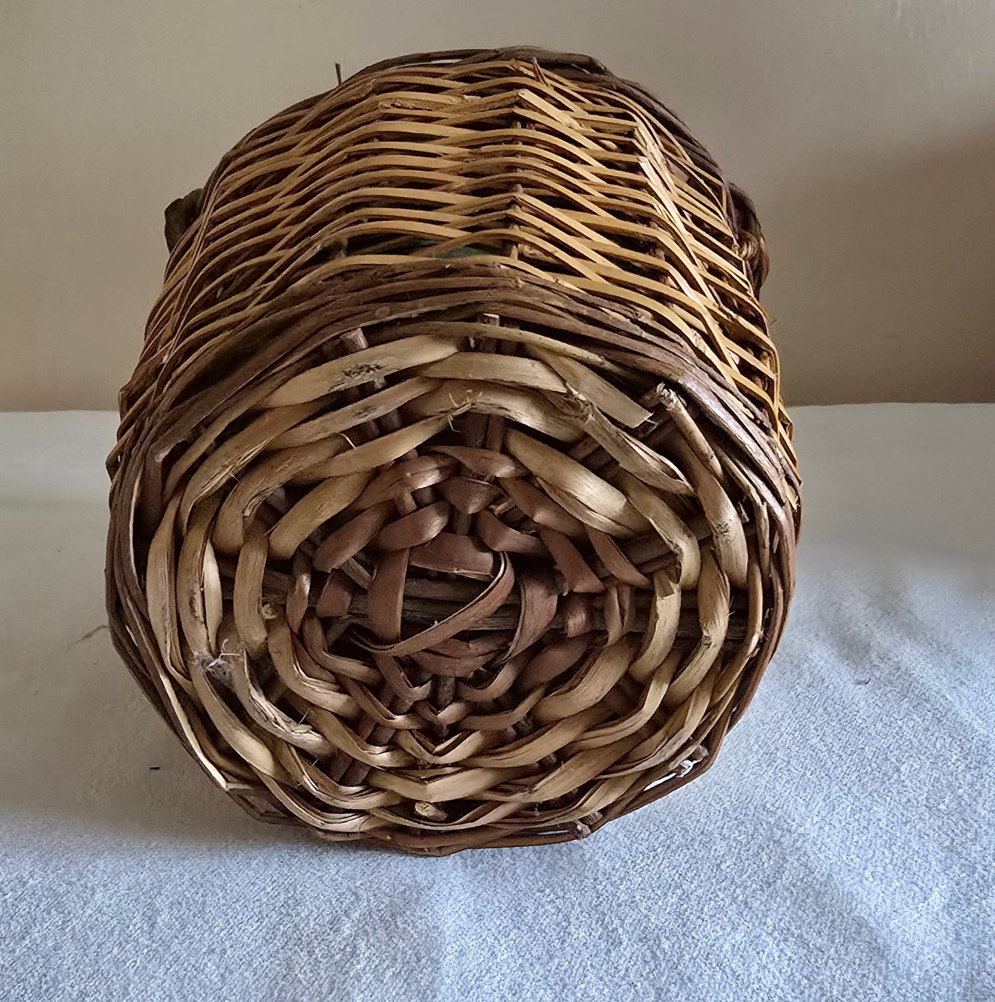 Vintage Viresa Demijohn Wicker Wrapped Bottle with Handles