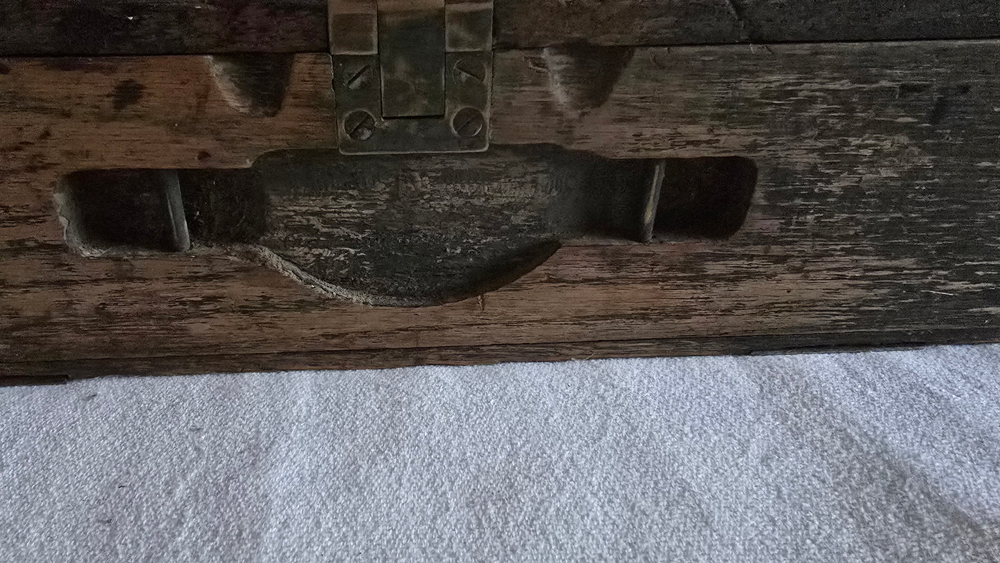 Antique WWI Ammo Box for US M1909 Benet-Mercie LMG Wood with Brass Hardware