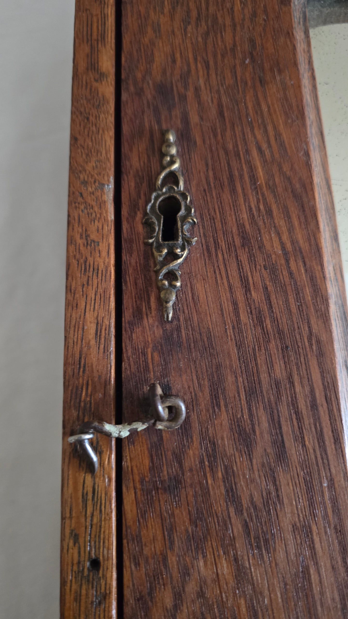 Vintage Solid Oak Medicine Cabinet with Mirror