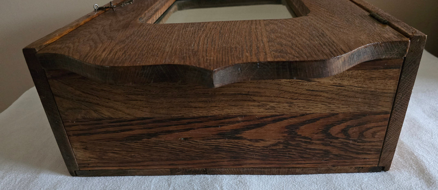 Vintage Solid Oak Medicine Cabinet with Mirror