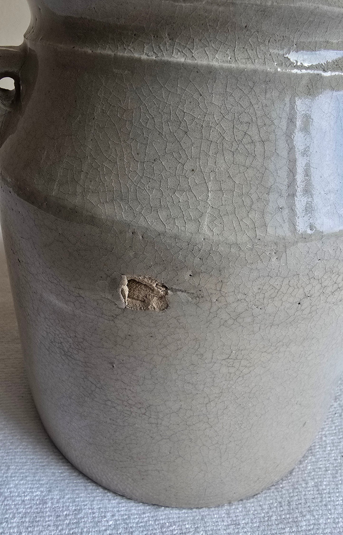 Antique Stoneware Crock Pottery Storage Butter Churn 6"