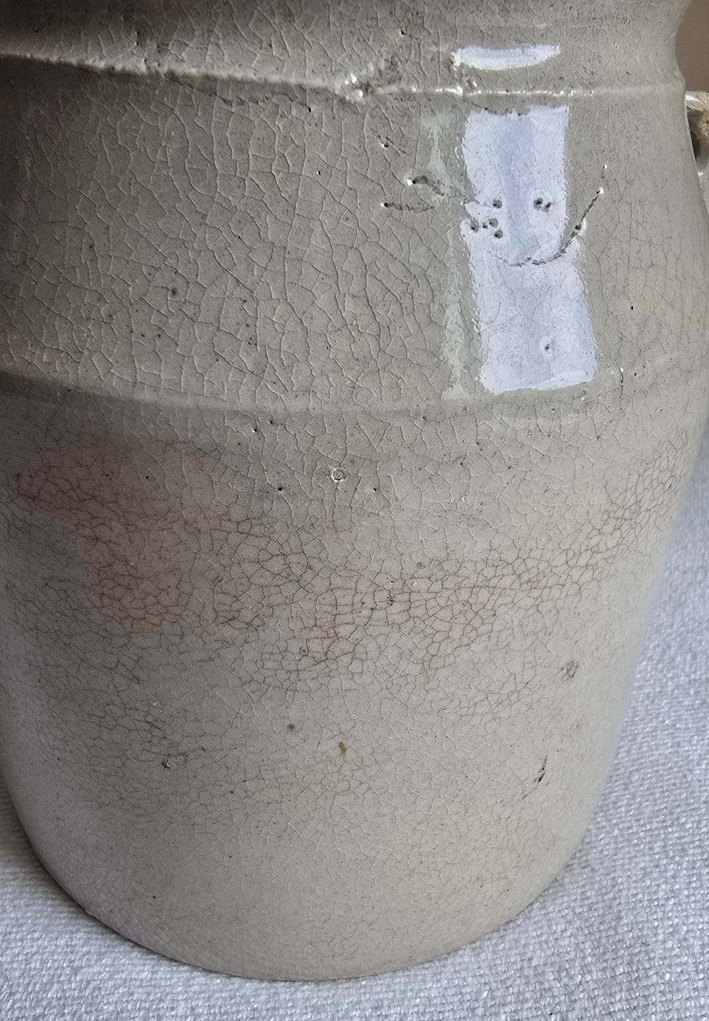 Antique Stoneware Crock Pottery Storage Butter Churn 6"