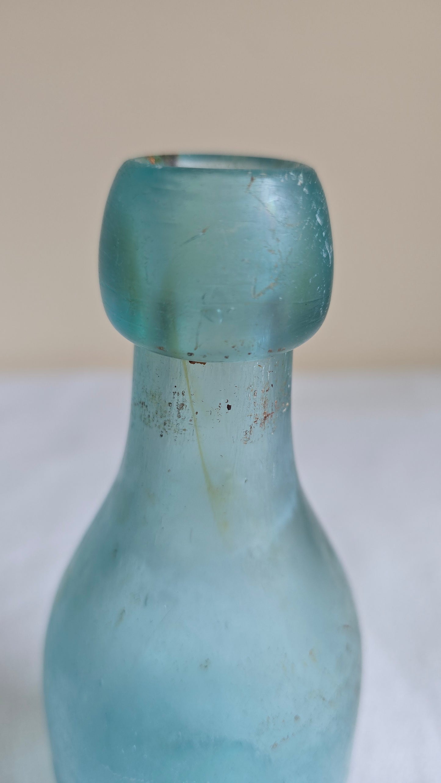 Rare Antique Voelker & Zeisler St Louis MO Missouri Blue Blob Top Soda Bottle