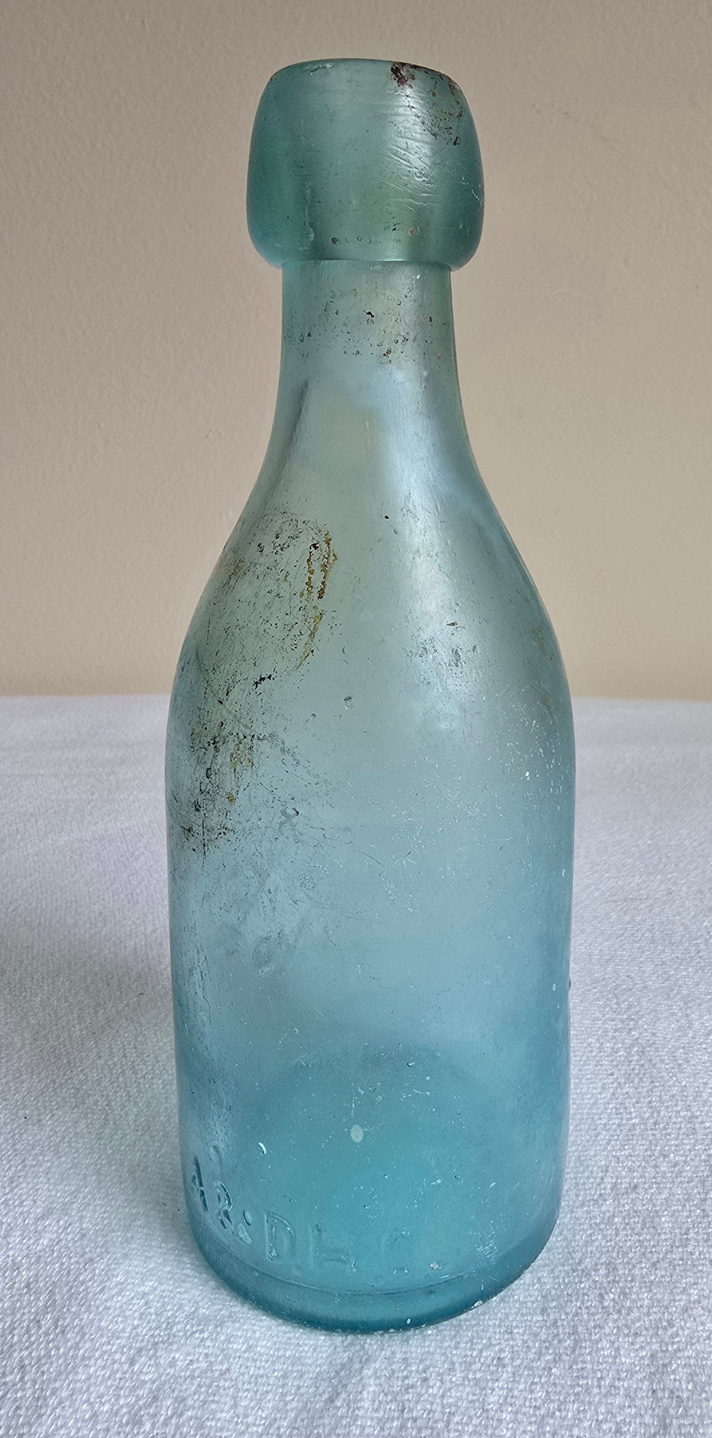 Rare Antique Voelker & Zeisler St Louis MO Missouri Blue Blob Top Soda Bottle