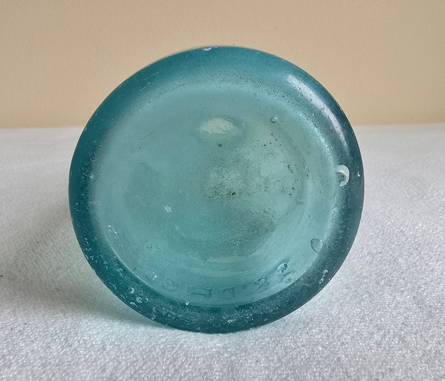 Rare Antique Voelker & Zeisler St Louis MO Missouri Blue Blob Top Soda Bottle