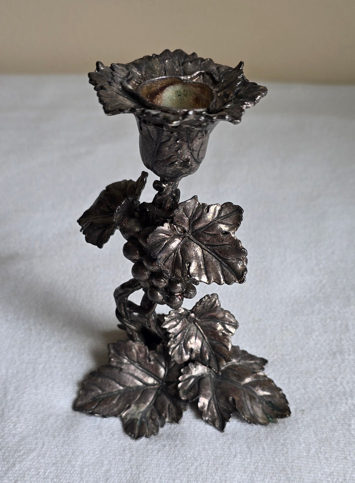Vintage 1998 Arthur Court Grapevine Candlestick Candle Holder Silver