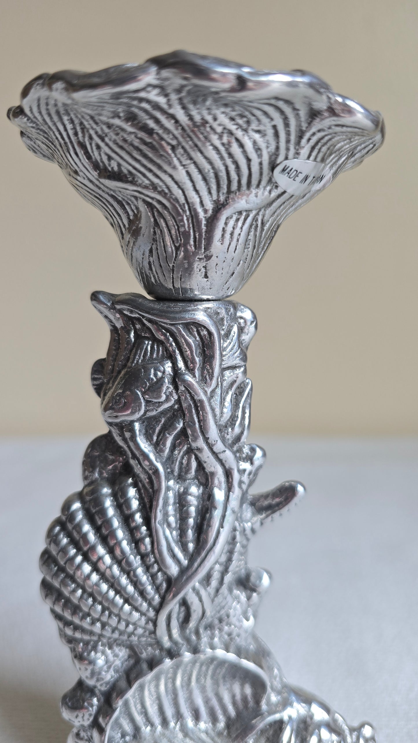 Vintage Arthur Court 1986 Seashell Shell Candlestick Candle Holder Silver