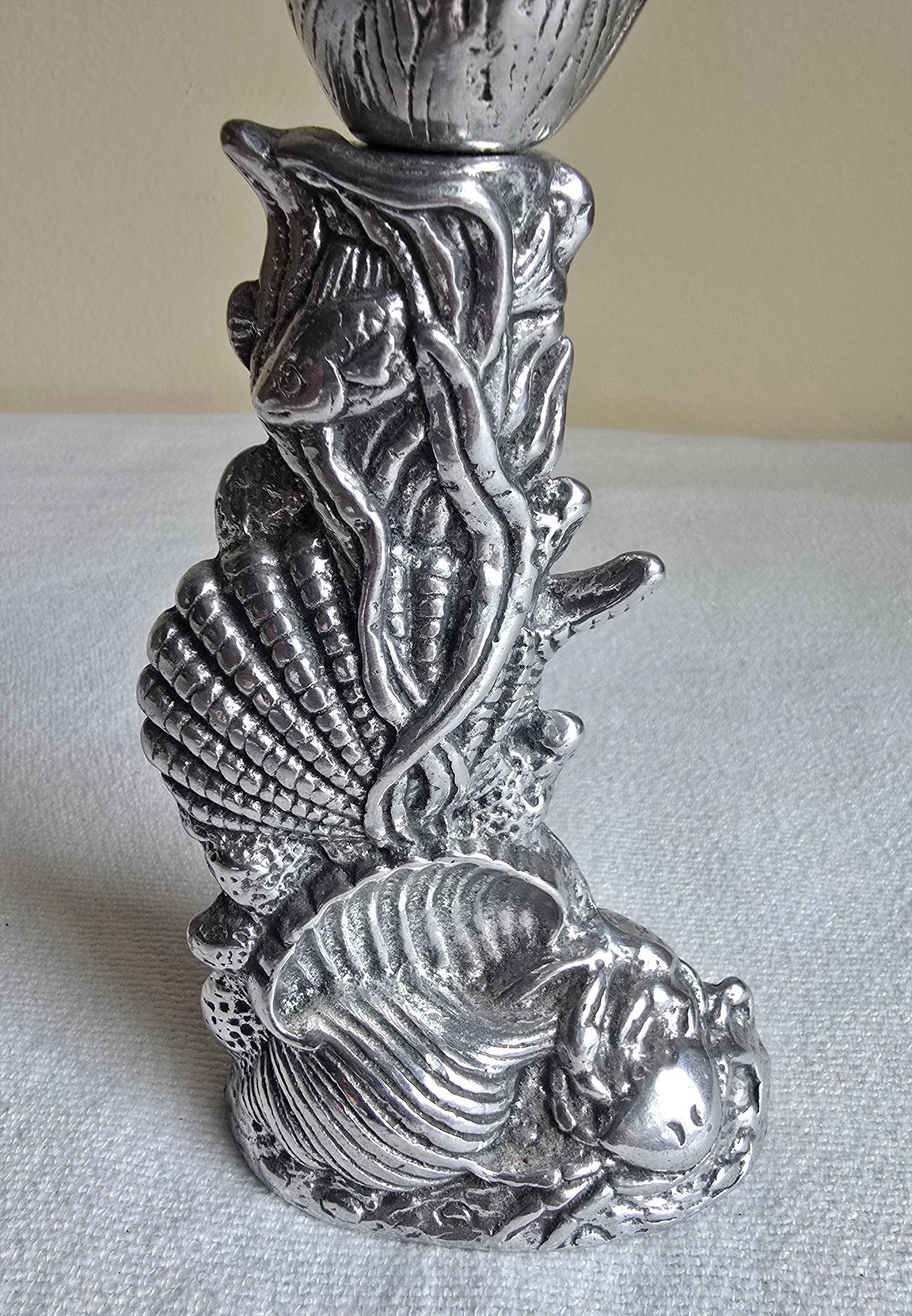 Vintage Arthur Court 1986 Seashell Shell Candlestick Candle Holder Silver