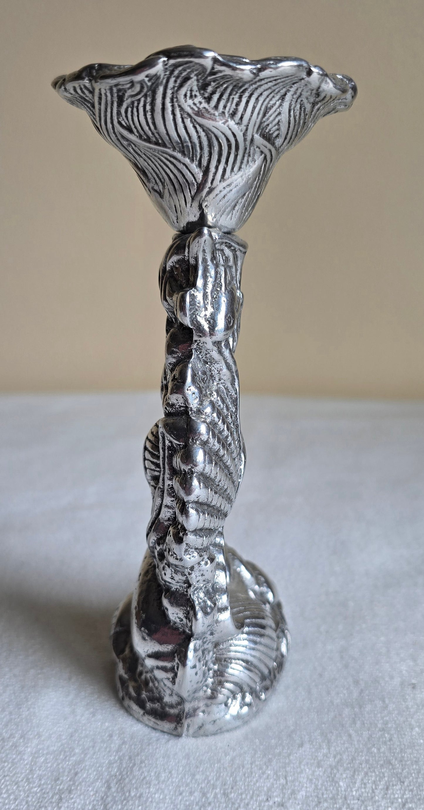 Vintage Arthur Court 1986 Seashell Shell Candlestick Candle Holder Silver