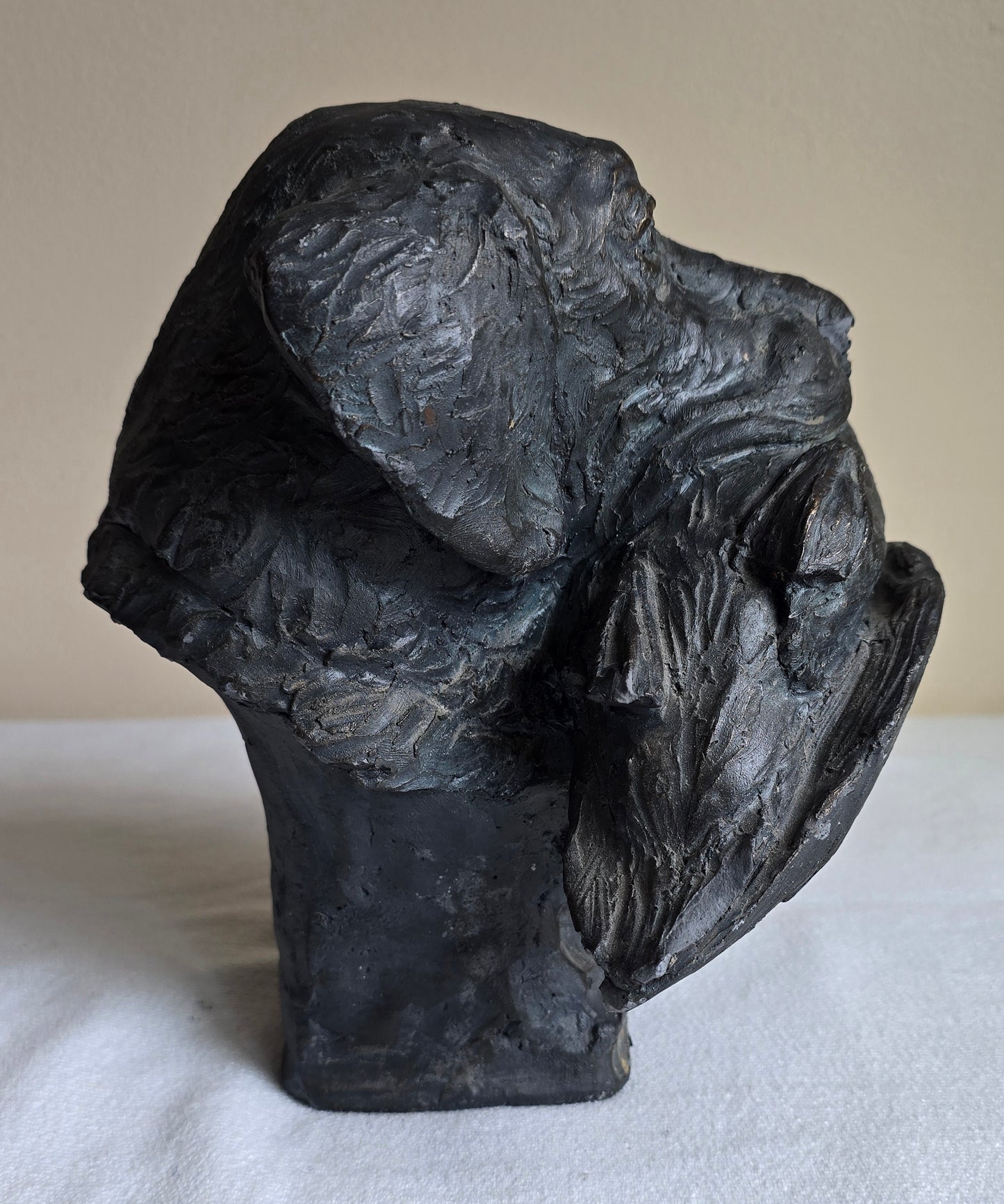 Vintage 1994 Eric Kaposta "Job Well Done" Bronze Sculpture Labrador Retriever with Duck Signed