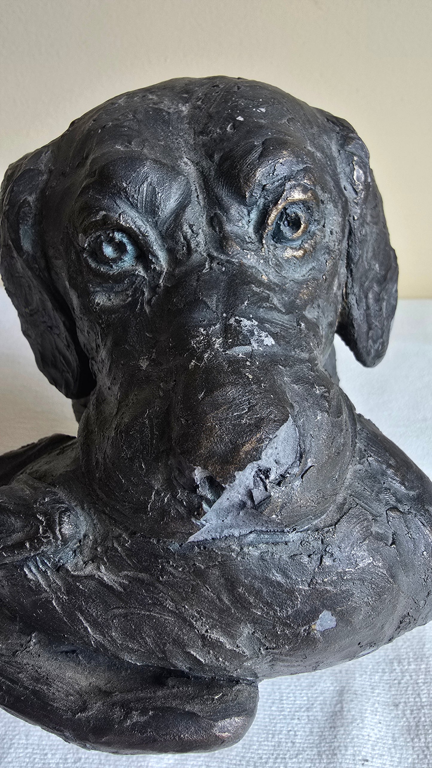 Vintage 1994 Eric Kaposta "Job Well Done" Bronze Sculpture Labrador Retriever with Duck Signed