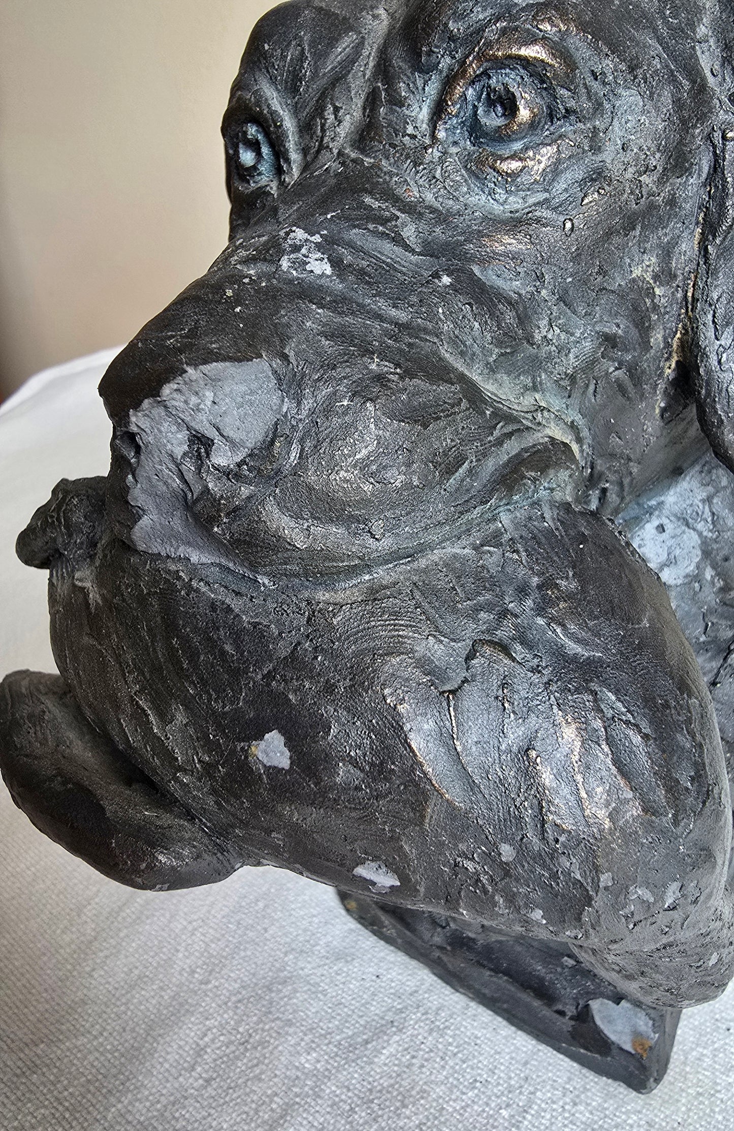Vintage 1994 Eric Kaposta "Job Well Done" Bronze Sculpture Labrador Retriever with Duck Signed