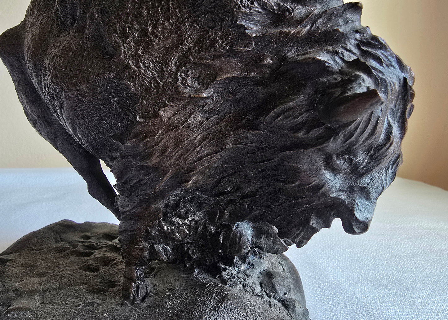 Vintage 1981 Ron Chapel "Thunder on the Plains" Bronze Sculpture Bison Buffalo