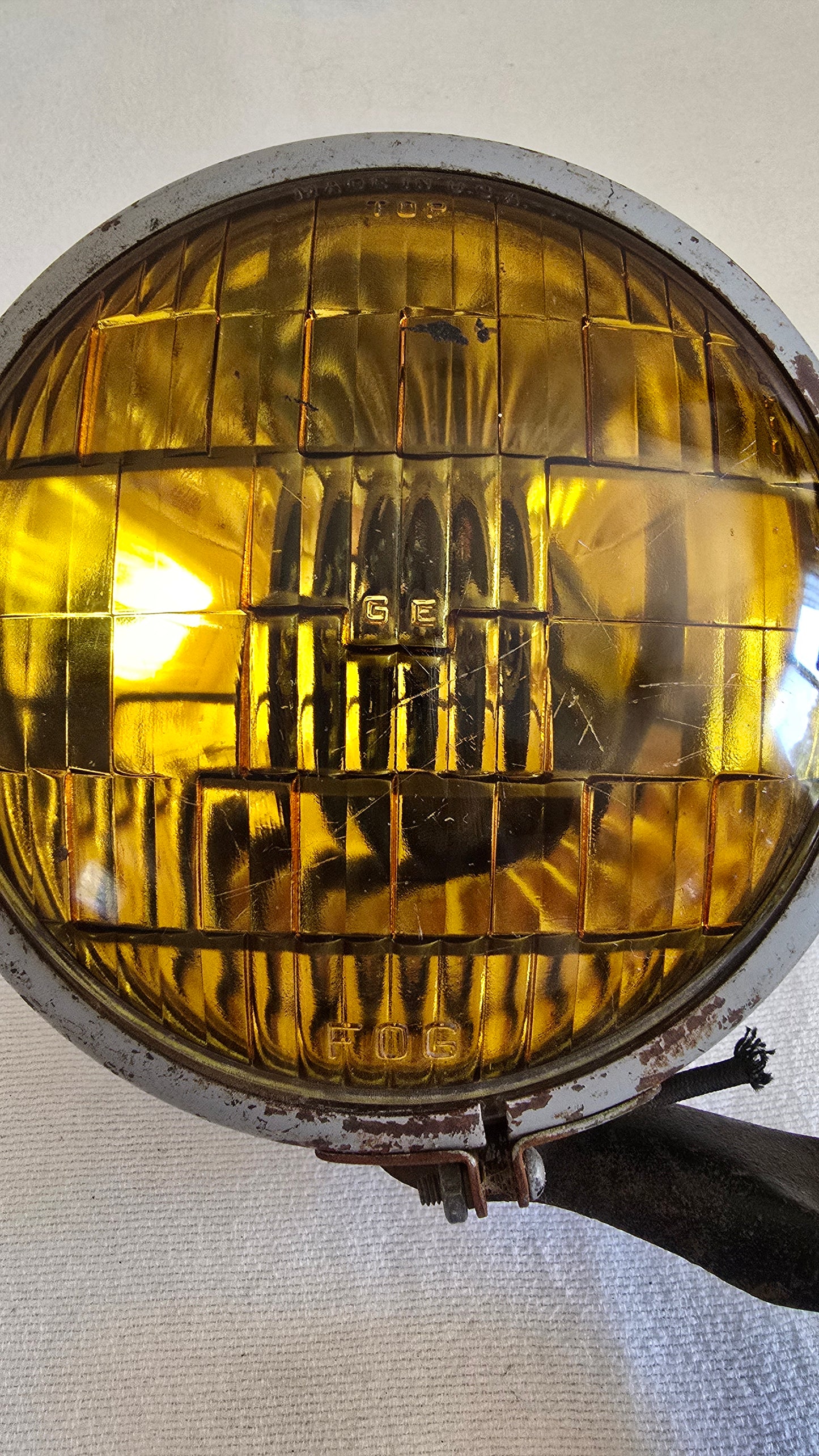 Vintage Dietz No. 909 Amber Fog Lamp Light with Mount