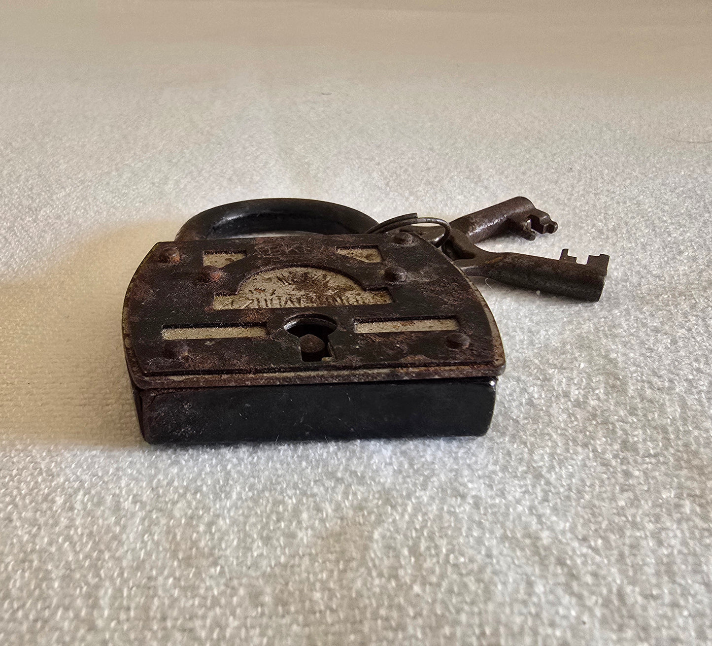 Antique German BKS Zuhaltungen Padlock with Keys - Working