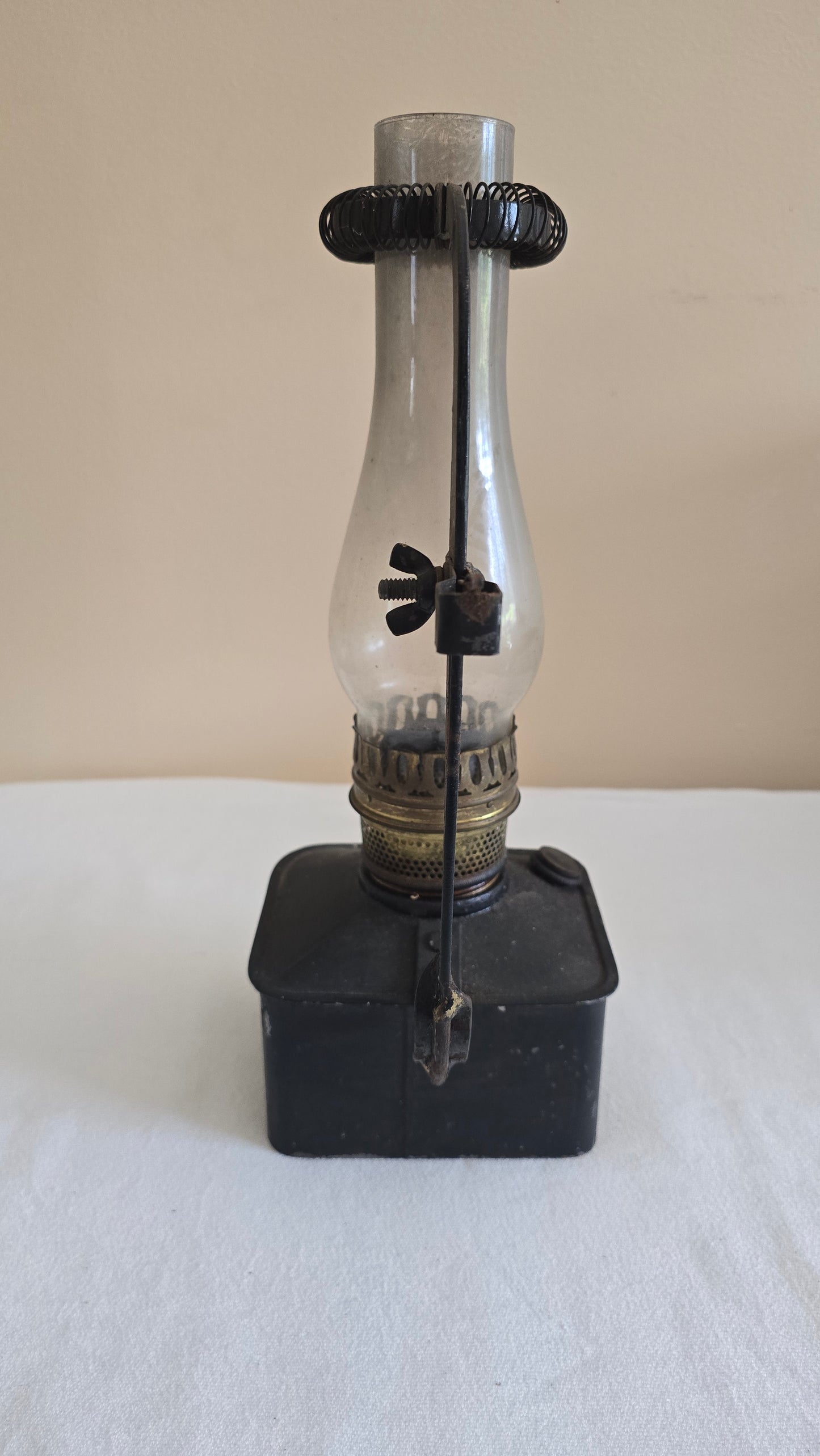 Antique Railroad Caboose Oil Kerosene Lamp Wall Mounted Lantern Light Tin