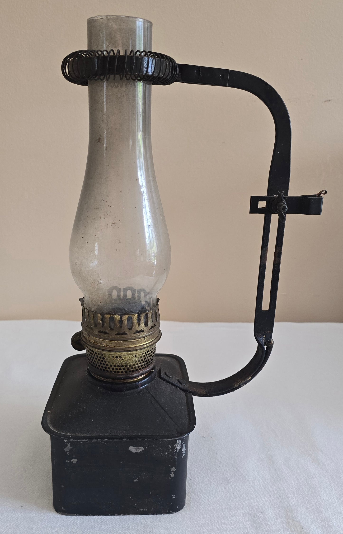 Antique Railroad Caboose Oil Kerosene Lamp Wall Mounted Lantern Light Tin