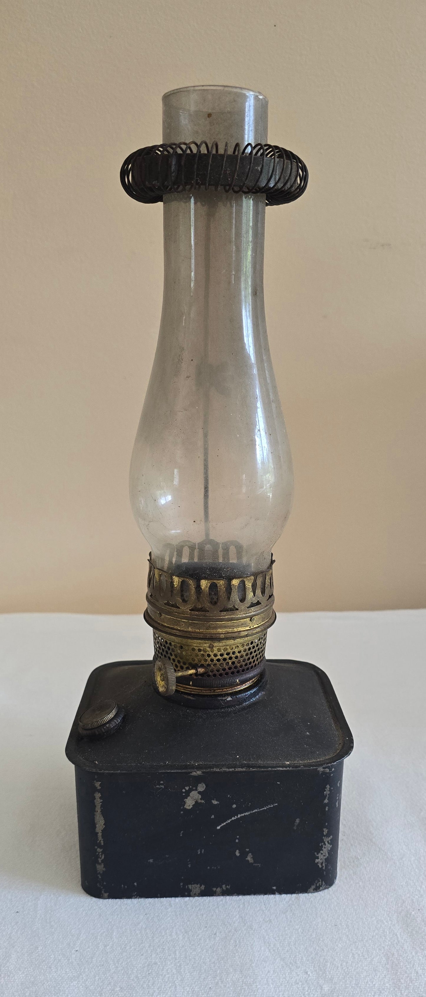 Antique Railroad Caboose Oil Kerosene Lamp Wall Mounted Lantern Light Tin