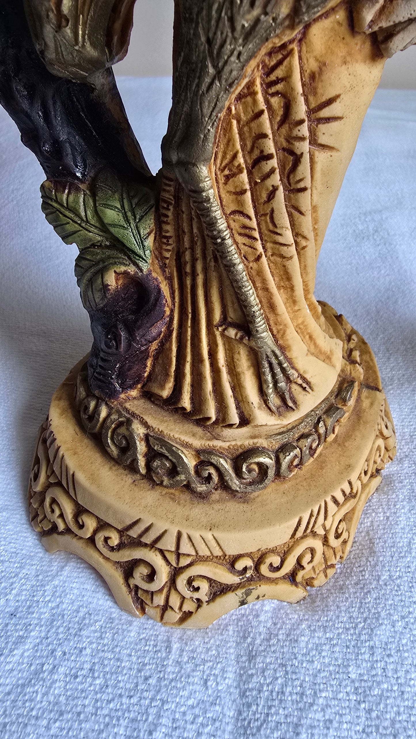 Vintage 19" Carved Resin Asian Pair of Chinese Figures Statues Man & Woman