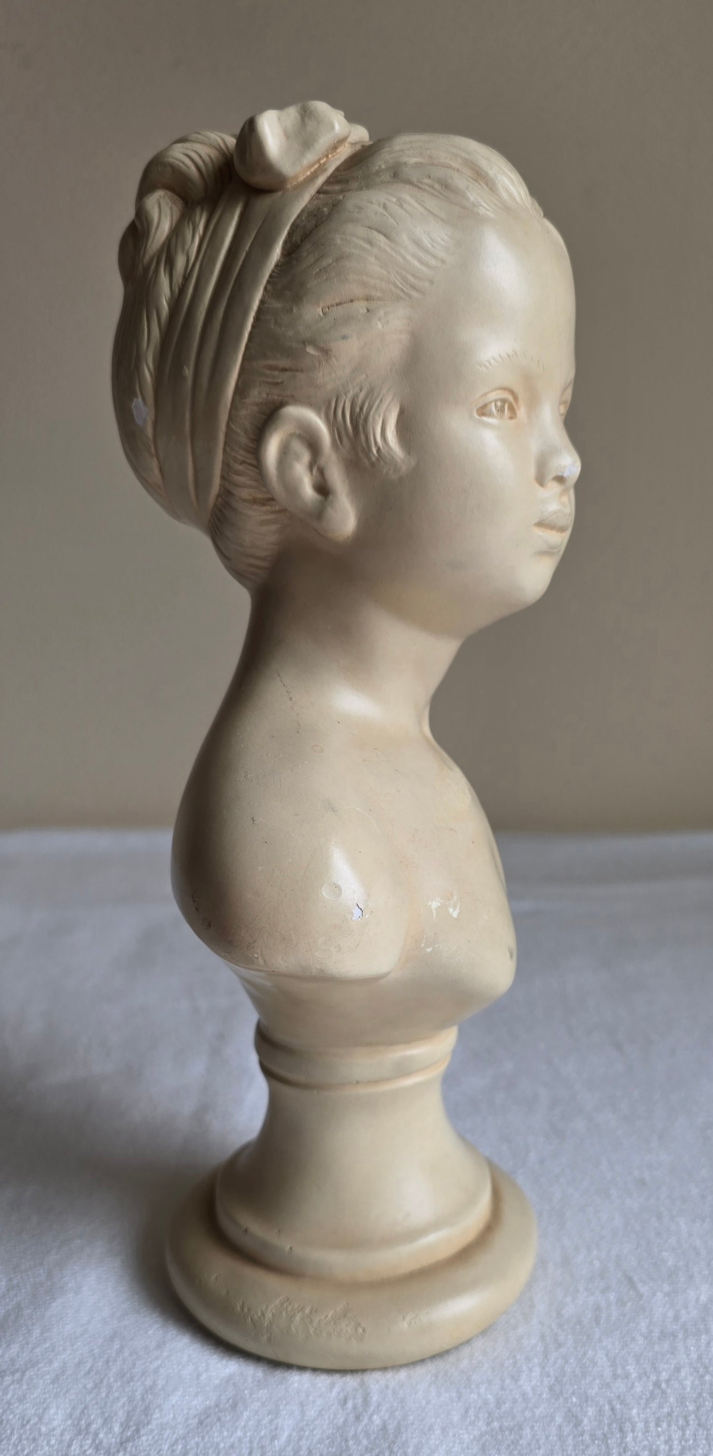 Vintage Alexander Backer Chalkware Young Girl Bust Statue