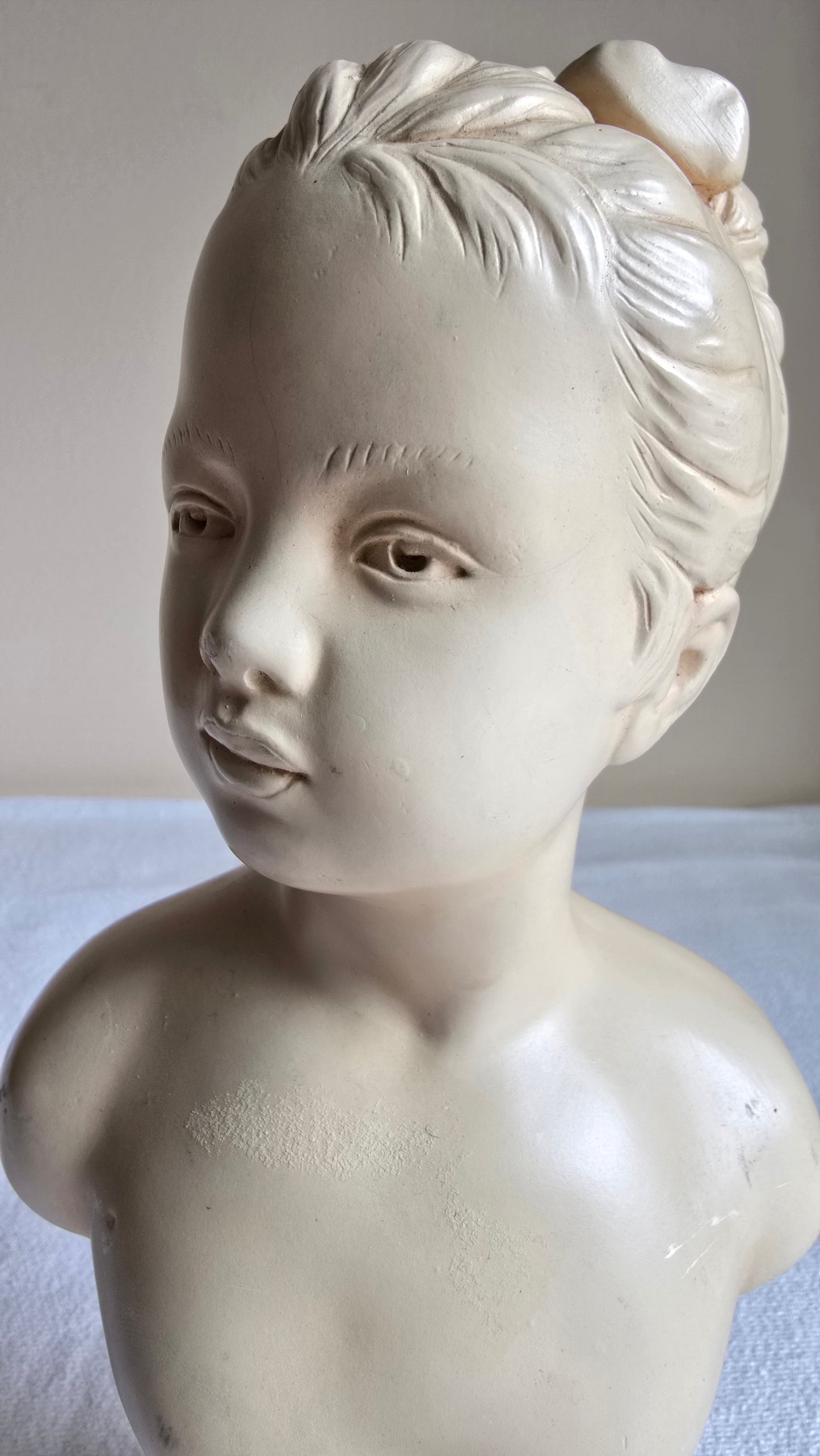 Vintage Alexander Backer Chalkware Young Girl Bust Statue