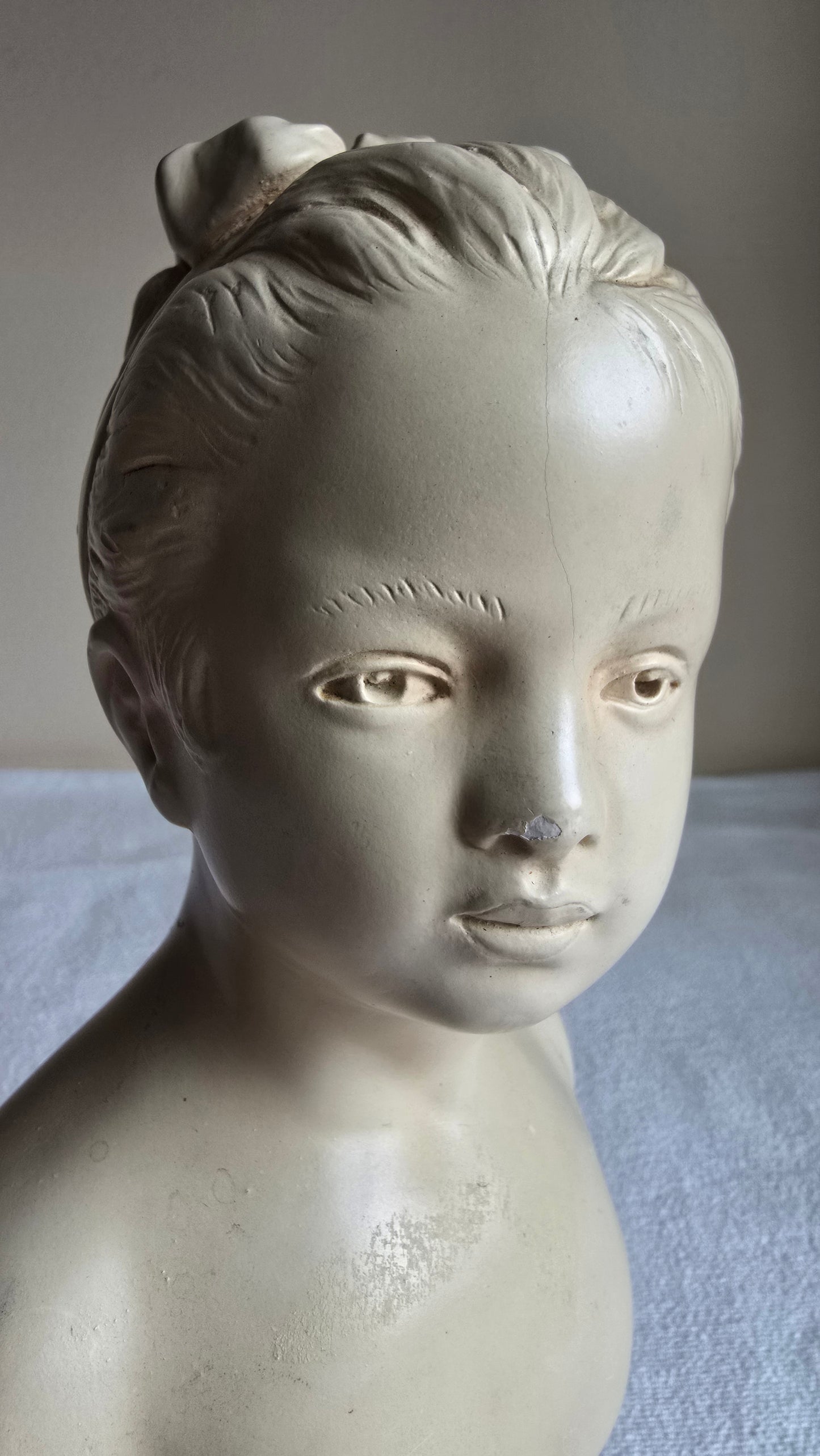 Vintage Alexander Backer Chalkware Young Girl Bust Statue