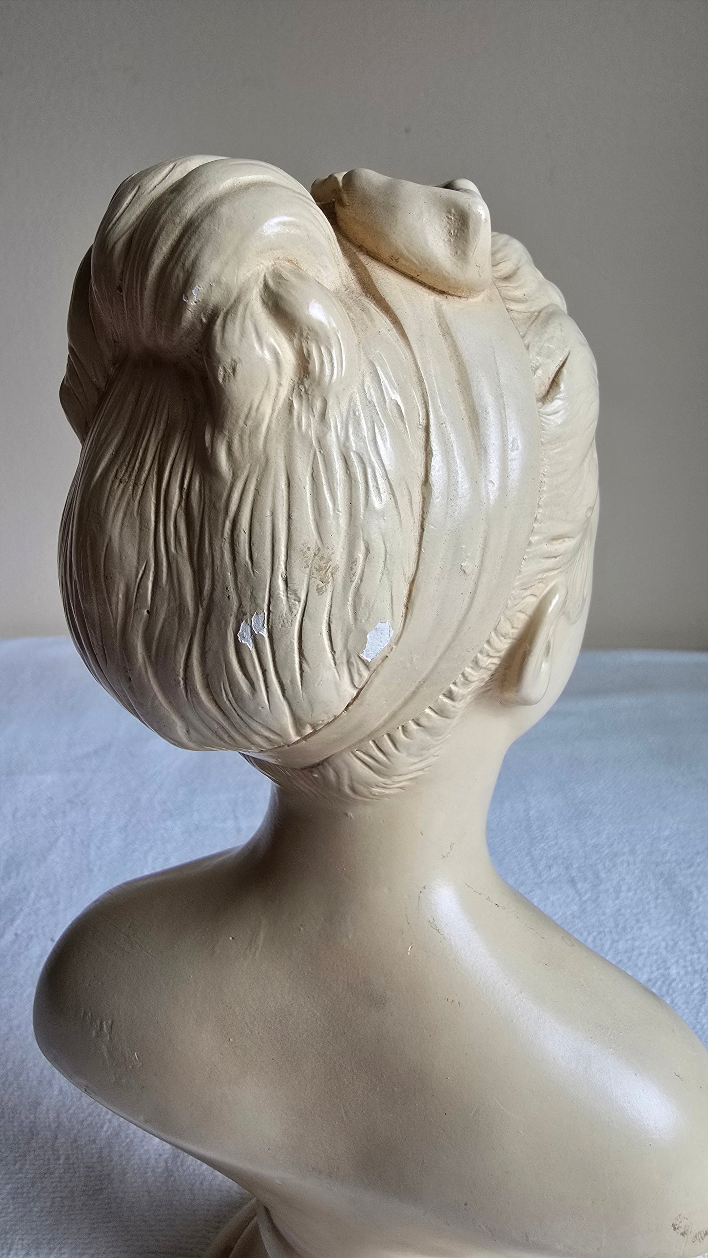 Vintage Alexander Backer Chalkware Young Girl Bust Statue