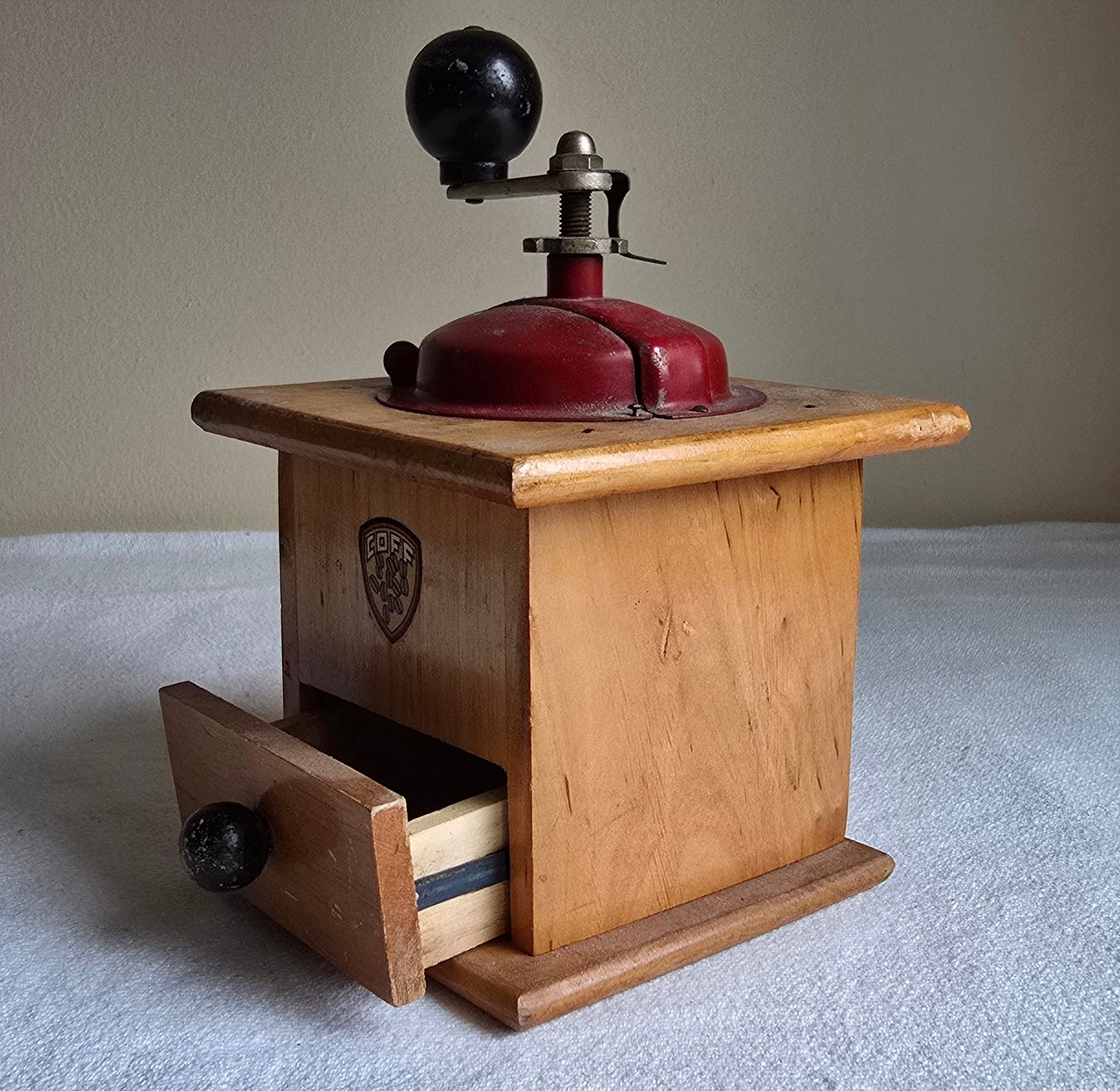 Vintage Rare Coff Wooden Manual Coffee Grinder 1960's Made in Italy