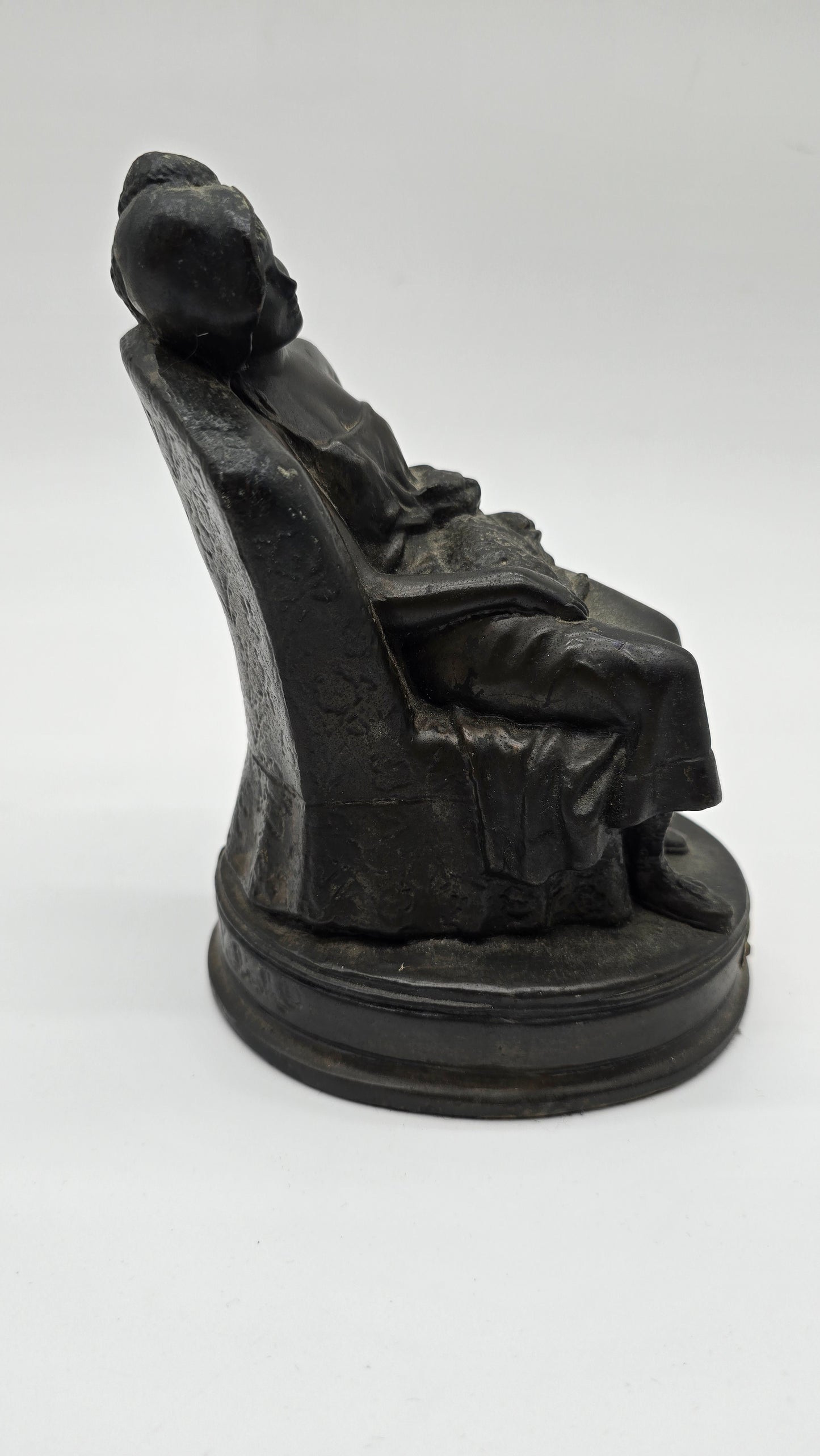 H. Kalish Fille et Chat Girl Woman Lady with Cat Bronze Statue