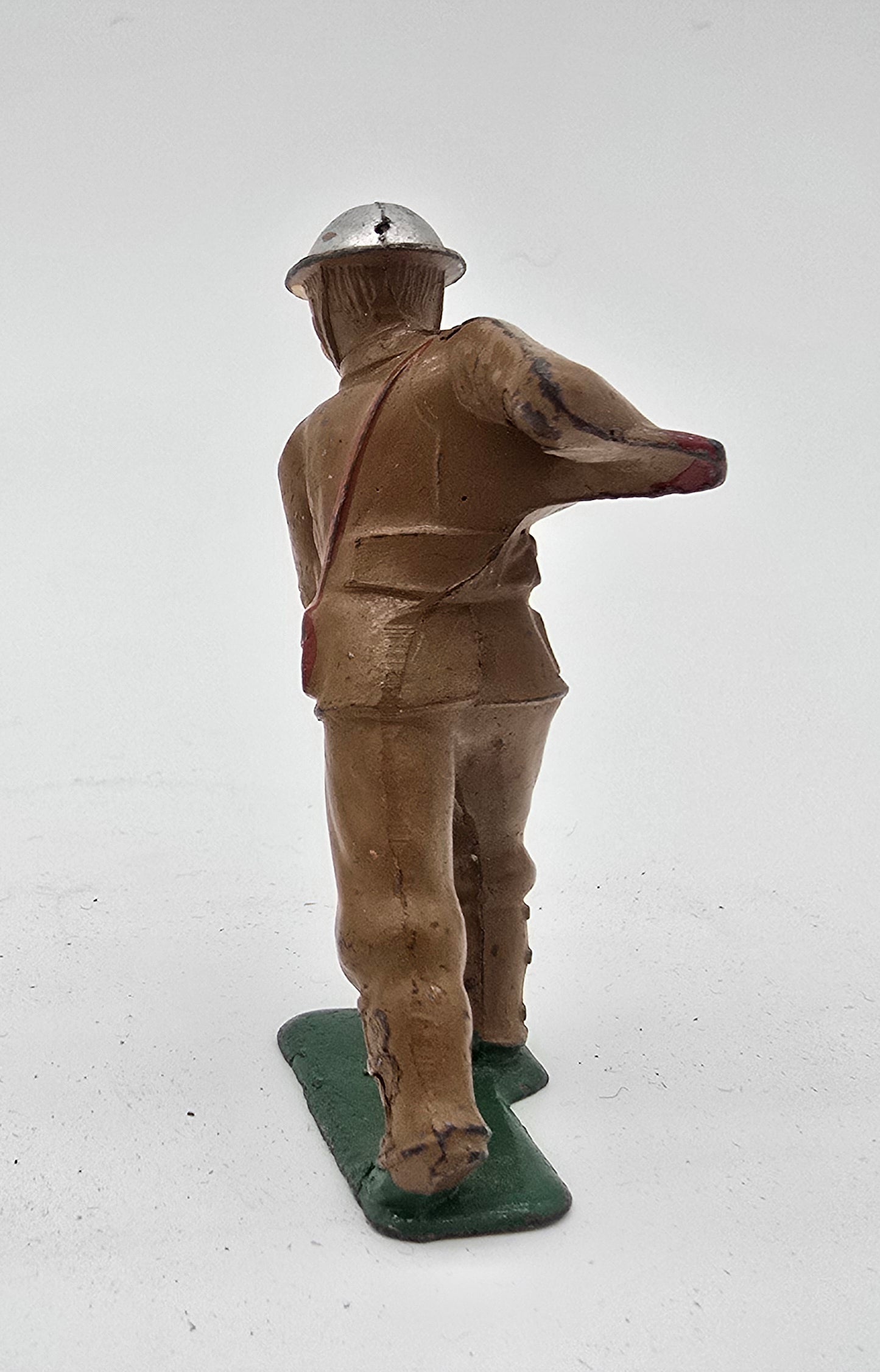 Vintage Barclay Manoil Lead Toy Soldier with Gas Mask and Gun