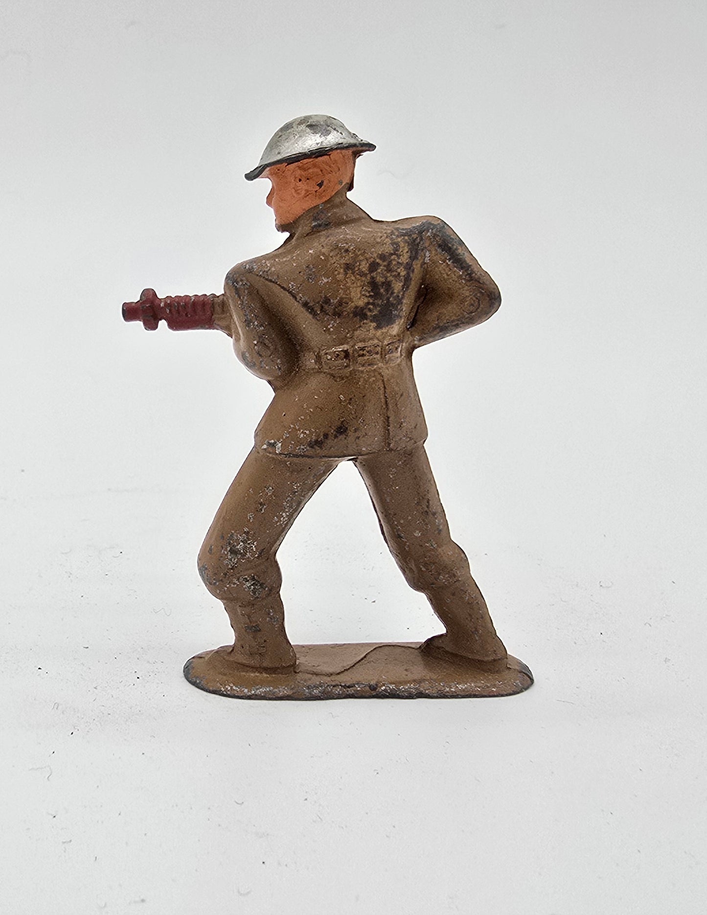 Vintage Barclay Manoil Lead Toy Soldier with Red Machine Gun