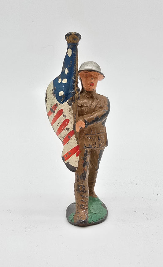 Vintage Barclay Manoil Lead Toy Soldier Flag Bearer #7