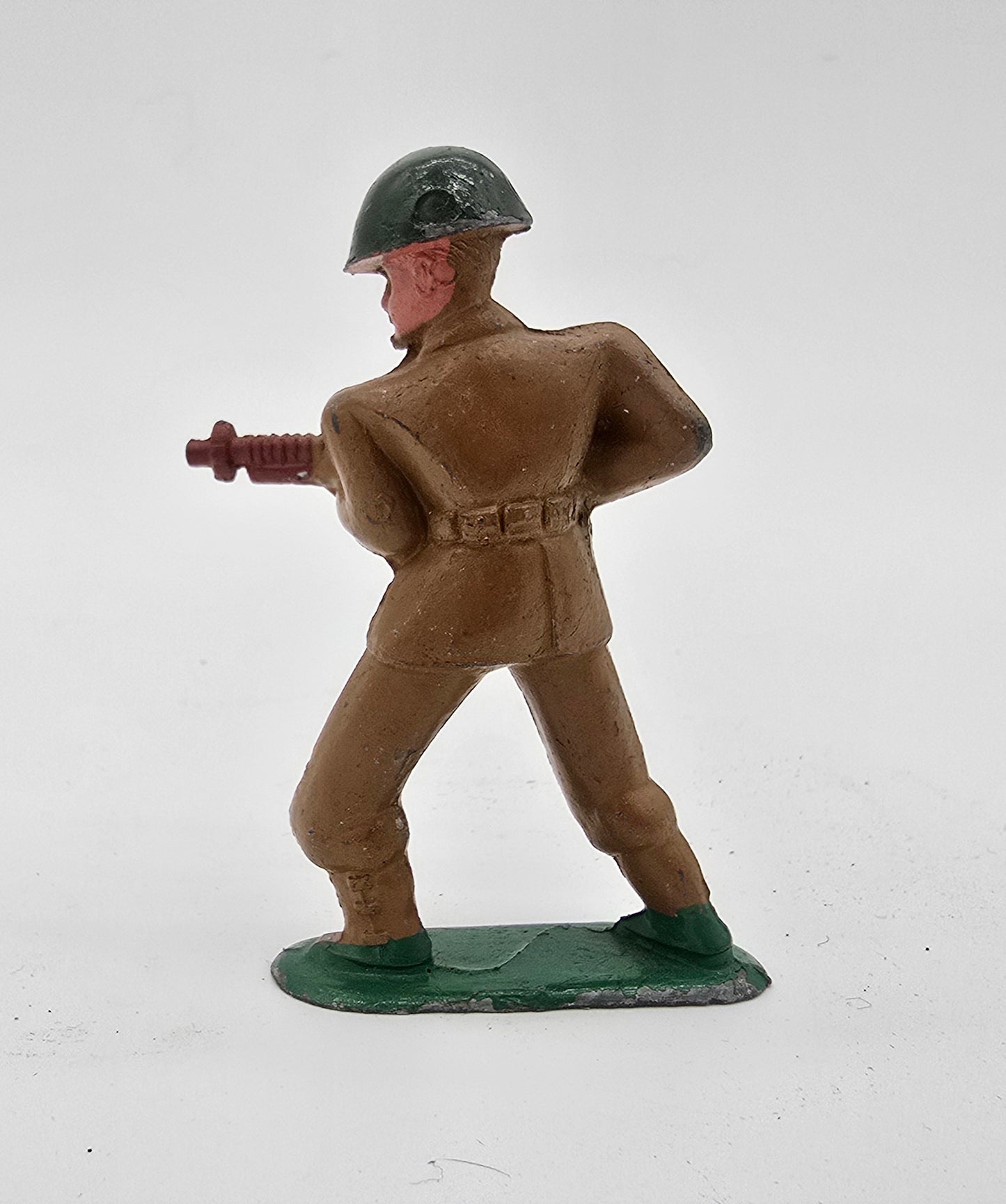 Vintage Barclay Manoil Lead Toy Soldier Red Gun Green Hat