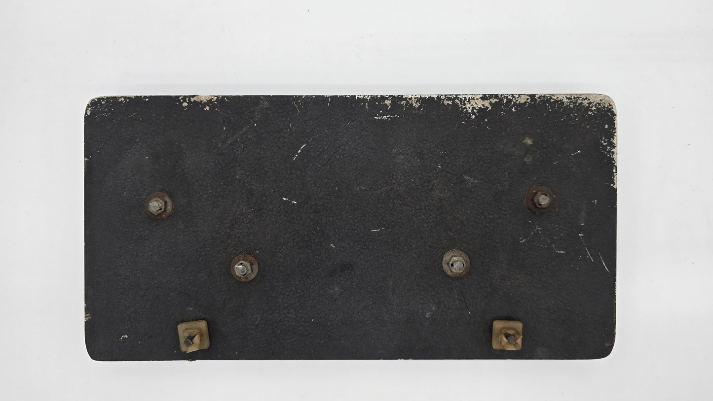 Vintage Gold Mack Truck Bulldog Side Emblems Mounted on Metal Plate