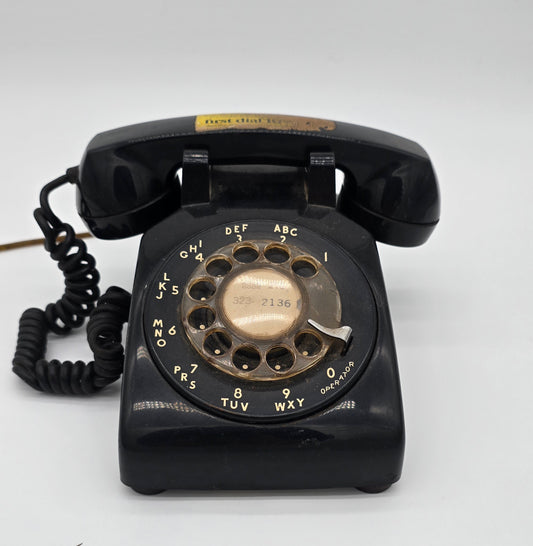 Vintage Bell System Black Rotary Phone with Western Electric G3 Handset