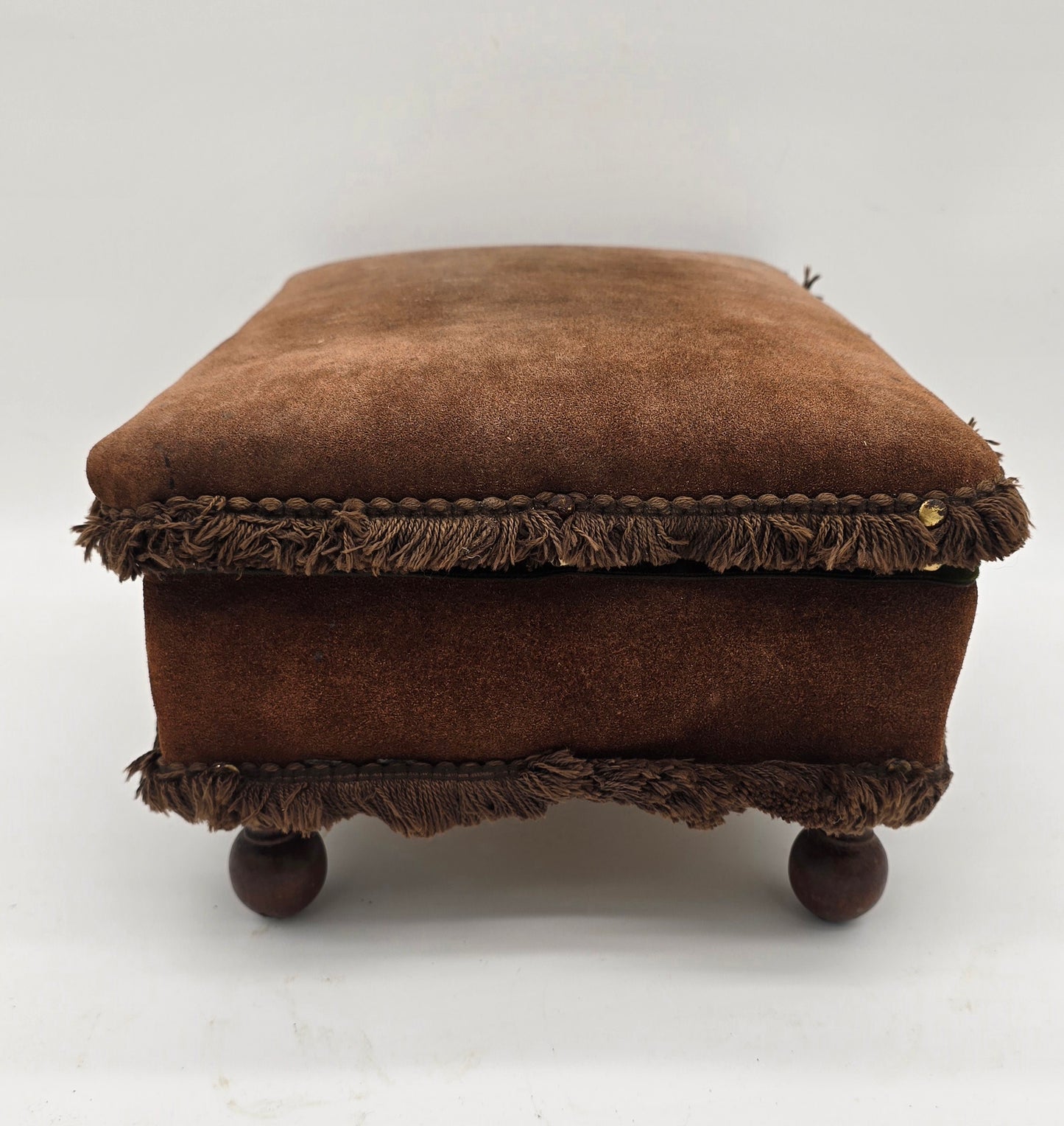 Antique Victorian The Strand Stool Sewing Small Foot Stool with Storage