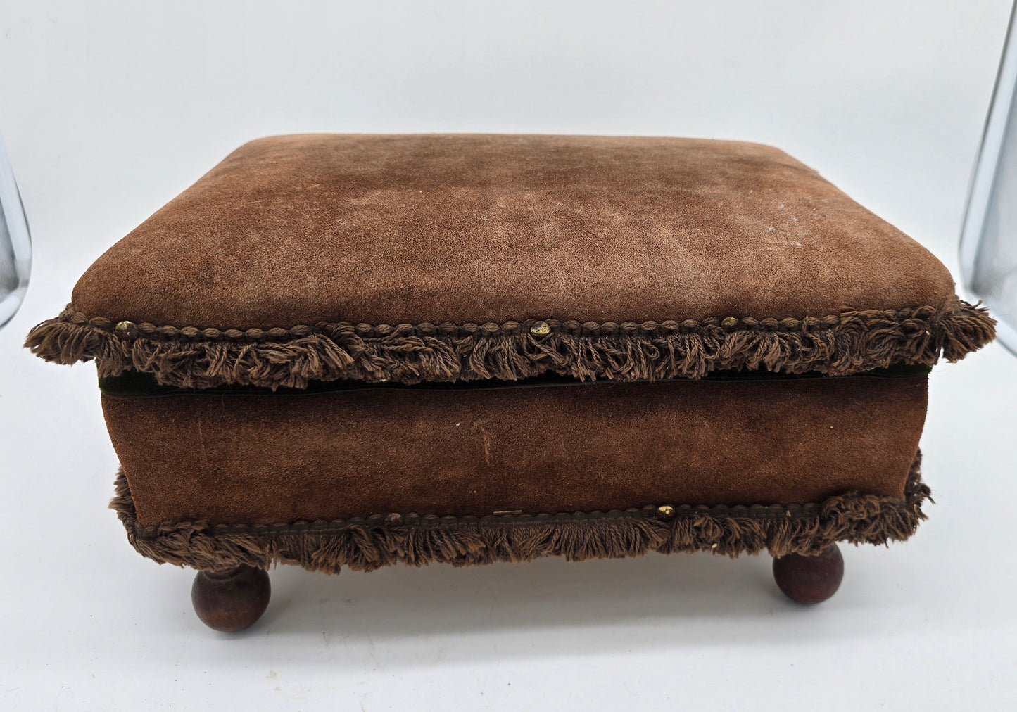 Antique Victorian The Strand Stool Sewing Small Foot Stool with Storage