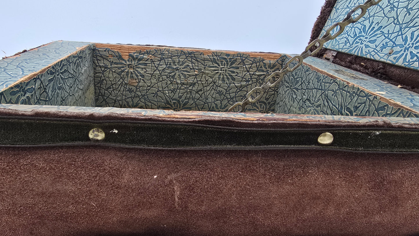 Antique Victorian The Strand Stool Sewing Small Foot Stool with Storage