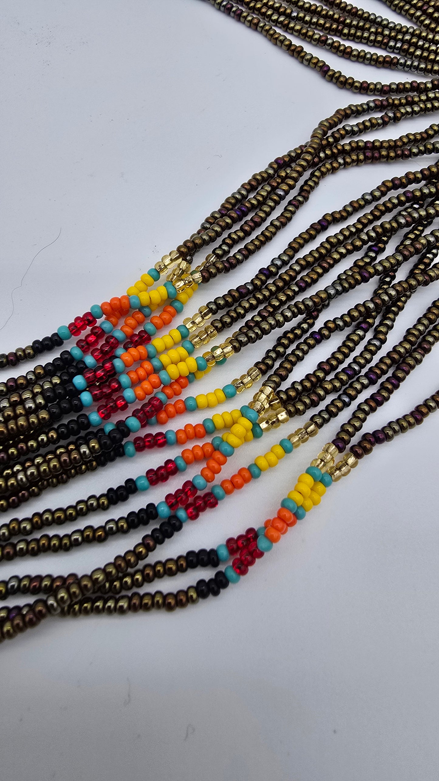 Vintage Zuni 15 Strand Turquoise Agate Beaded Necklace 15"