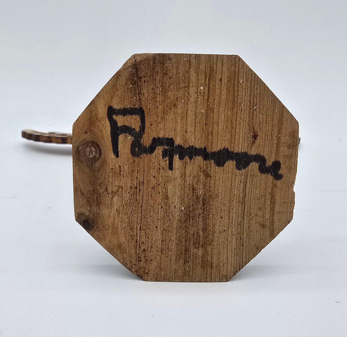 Vintage Signed Ray Moore Mini Table Top Wooden Carved Totem Pole