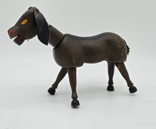 Antique German Schoenhut Humpty Dumpty Circus Wooden Poseable Toy Donkey