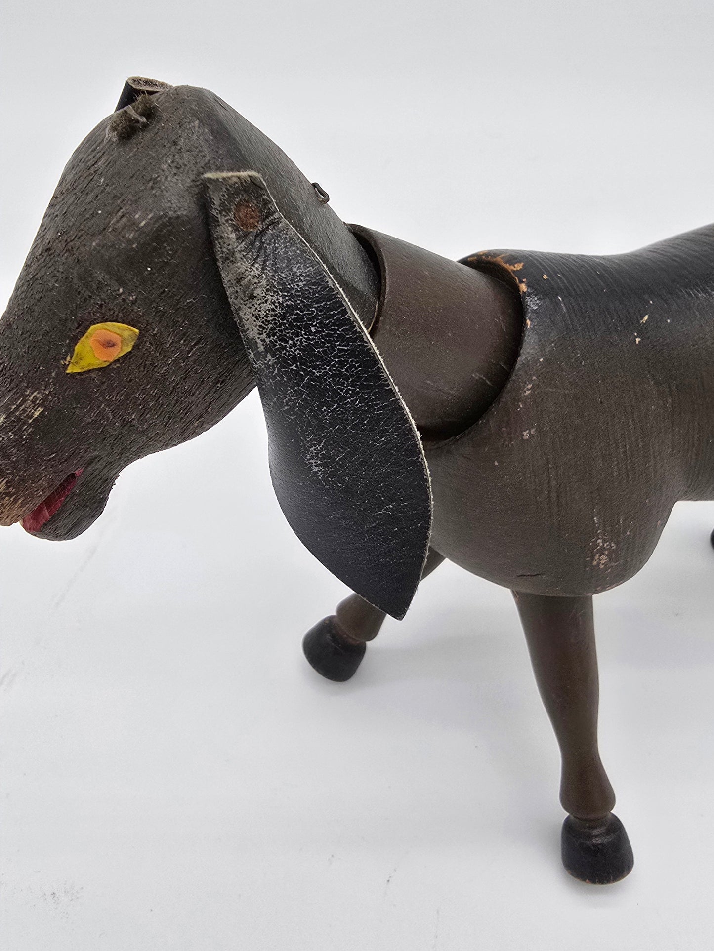 Antique German Schoenhut Humpty Dumpty Circus Wooden Poseable Toy Donkey