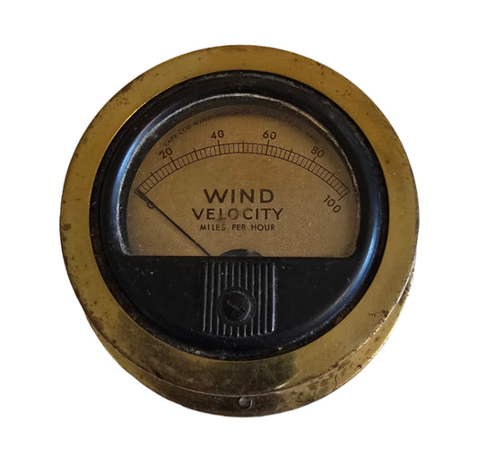 vintage rare cape cod brass wind velocity meter