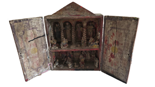 antique peruvian retablo shrine prayer box